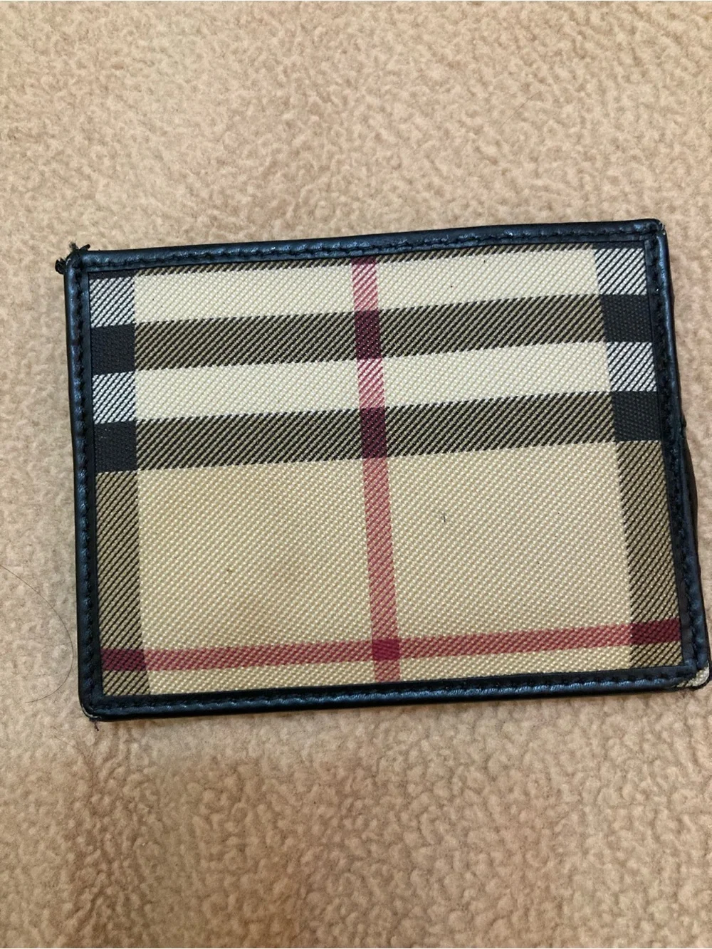 Burberry Mens Leather Card Holder in Burberry Plaid Pattern - Pre-owned -